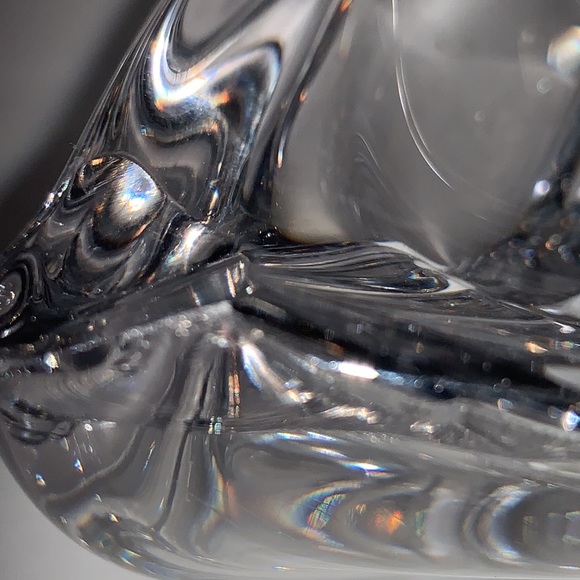 Daum France Crystal Ashtray/Bowl Triangle Form/Art Glass/Signed/polished bottom - Picture 5 of 5